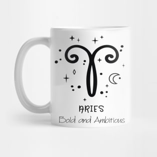 Aries Personality Black Print Mug